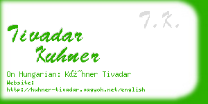 tivadar kuhner business card